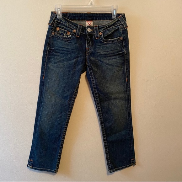 TRUE RELIGION Straight Leg Cropped Capri Jeans 27 - Picture 1 of 9